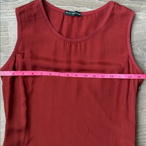 marithe francois girbaud Sleeveless Asymmetrical Hem Maxi Dress in Rust Red 2S - Picture 10 of 12